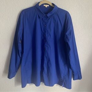 Eileen Fisher Royal Blue Button-Up Shirt